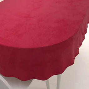 Biante Zamatový oválny obrus Velvet Prémium SVP-007 Malinovo červený 140x200 cm