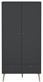 Antracitová šatníková skriňa 99x200 cm Bodo – Tvilum