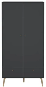 Antracitová šatníková skriňa 99x200 cm Bodo – Tvilum