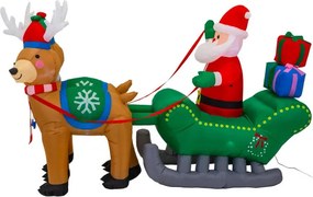 Nafukovacie sane so Santa Clausom a sobmi 205 × 125 cm