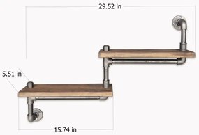 Nástenná polica BORURAF 35x75 cm smrek