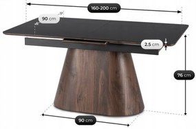 PROXIMA.store - Rozkladací jedálenský stôl LIZBONA FARBA: čierna, konštrukcia: orech