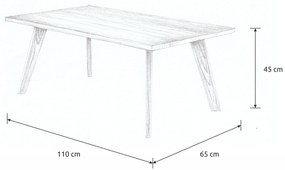 Wooded Konferenční stolek Jasper z masivu DUB Hrana stolu: Přírodní (zaoblená)