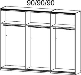 Šatníková skriňa Kulmbach, dub sonoma / biela