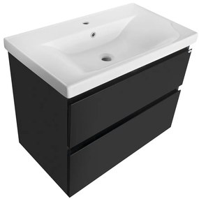 Aqualine Aqualine, ALTAIR umývadlová skrinka 77,5x60x45cm, čierna matná, AI680