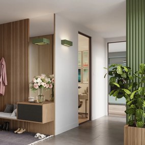 Nástenné svietidlo Rigata, 1x olivovo zelené keramické tienidlo