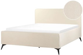 Menčestrová posteľ 160 x 200 cm béžová VALOGNES Beliani