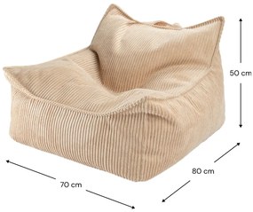 Svetlohnedý menčestrový detský sedací vak Chair – Wigiwama