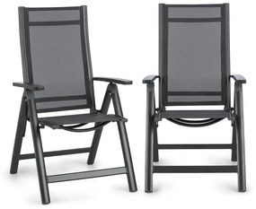 Cádiz, skladacia stolička, sada 2 kusov, 59,5 x 107 x 68 cm, ComfortMesh, antracitová