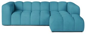 Tyrkysová zamatová rohová pohovka (pravý roh/s leňoškou) Cube – Bonami Selection