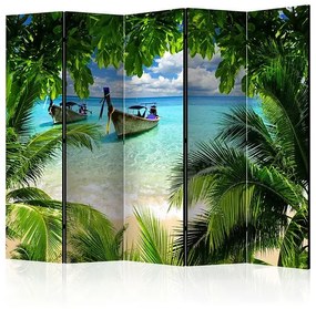 Paraván - Tropical Paradise II [Room Dividers] Veľkosť: 225x172, Verzia: Akustický