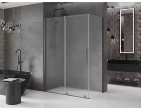 Mexen Velar, sprchový kút s posuvnými dverami 150 x 75 cm, 8mm sklo námraza, grafit brúsený, 871-150-075-31-66