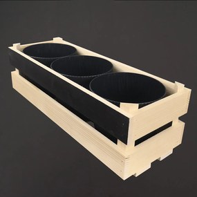 AMADEA Drevený obal s kvetináči a tabuľkou na písanie kriedou, 47x17x15cm Český výrobok