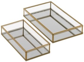 Kovové dekoračné tácky v súprave 2 ks 14x24 cm – Casa Selección