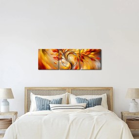 Obraz - Jesenný strom (s hodinami) (90x30 cm)