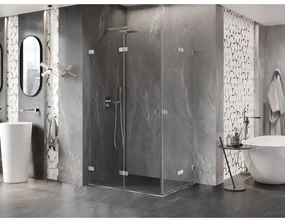 Mexen Lunar-F Duo, skladací sprchový kút 100 x 90 cm, 8mm číre sklo, chrómový profil, 836-100L-090P-01-00