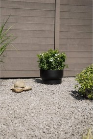 Dizajnový kvetináč LIVELLI, sklolaminát, výška 28 cm, čierny