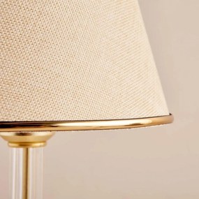Stolní lampa Deni béžová/zlatá