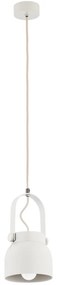 Argon 8290 - Luster na lanku LOGAN 1xE27/15W/230V pr. 14 cm biela