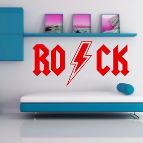 Veselá Stena Samolepka Rock Farba: červená, Veľkosť: 80 x 40 cm