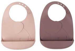 Done by Deer Set silikónových podbradníkov 2ks Peekaboo ružová