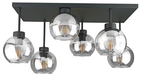 Prisadený luster NESSA 6xE27/60W/230V čierna/číra