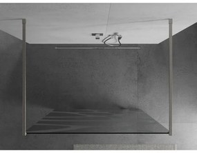 Mexen Kioto, sprchová zástena Walk-In 100 x 200 cm, 8mm číre sklo biely vzor, brúsená oceľ profil, 800-100-002-97-97