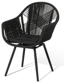 Otočné jedálenské kreslo s textilným výpletom