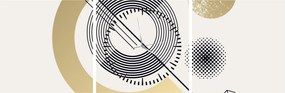 Obraz - Geometrické tvary N⁰2 (s hodinami) (90x30 cm)