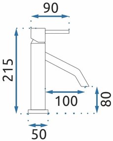 Rea Level, umývadlová batéria h-215, zlatá matná, REA-B6218