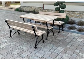 Komplet Kráľovský 2 s lakťovými opierkami drevo natural