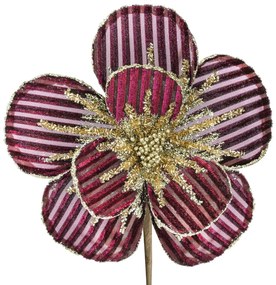 Dekoračný vianočný kvet 20 cm bordová