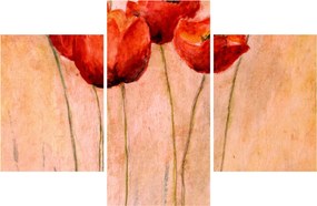 Obraz - Červené tulipány (90x60 cm)