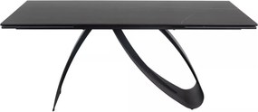 Jedálenský rozkladací stôl Diuna 160/240 cm keramika čierny mramor/čierny
