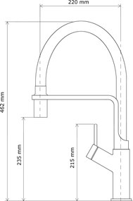 Gamma Venice, vysoká drezová batéria s elastickým ramenom, čierna-zlatá matná, GMA-BVK-BGD
