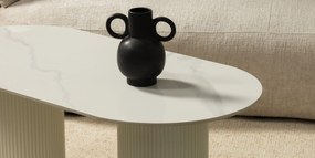 Konferenční stolek Apulias 120 cm bílý/mramor