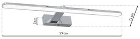 EUlight Nástenné LED svietidlo Splash, 1x LED 12w, 4000k, (60 cm), ch