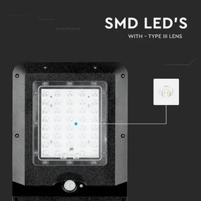LED solárne pouličné svietidlo so senzorom LED/15W/7,4V 4000K IP65 10800 mAh