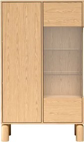 Moderná vitrína CAJA dub bookmatch 90 cm
