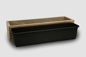 Drevený truhlík s plastovou vložkou - sivý Rozměry (cm): 44 x 20, v. 14
