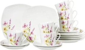 Kávový servis (18 dielov) Malve, motív letné kvety%
