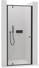 Cerano Ferri, 1-krídlové sprchové dvere 80x195 cm, 6mm číre sklo, čierny profil, CER-CER-425632