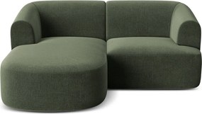 Zelená zamatová rohová pohovka (ľavý roh/s leňoškou) Campi – Cosmopolitan Design