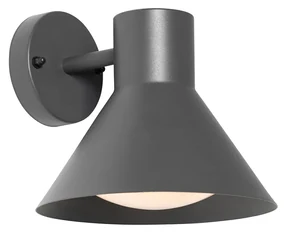Priemyselná vonkajšia nástenná lampa tmavosivá kužeľ IP44 - Natas