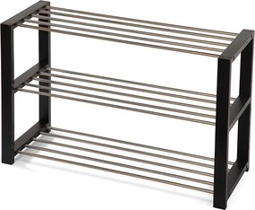 Noela Oceľový botník čierny NEX 3 poschodia