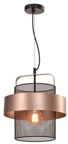 Luster na lanku FIBA 1xE27/60W/230V rose gold/čierna