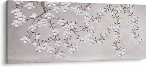 Obraz - Kvety v šedivej krajine (120x50 cm)