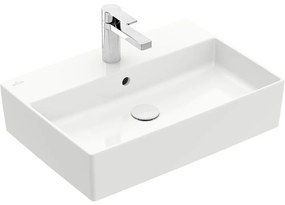 VILLEROY &amp; BOCH Memento 2.0 obdĺžnikové umývadlo na dosku s otvorom, s prepadom, 600 x 420 mm, biela alpská, 4A076001