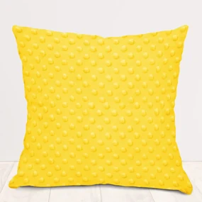 Biante Detská obliečka na vankúš Minky 3D bodky MKP-015 Sýto žltá 30 x 50 cm