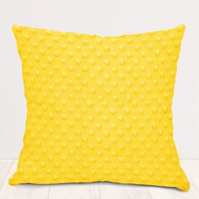 Biante Detská obliečka na vankúš Minky 3D bodky MKP-015 Sýto žltá 50 x 70 cm
